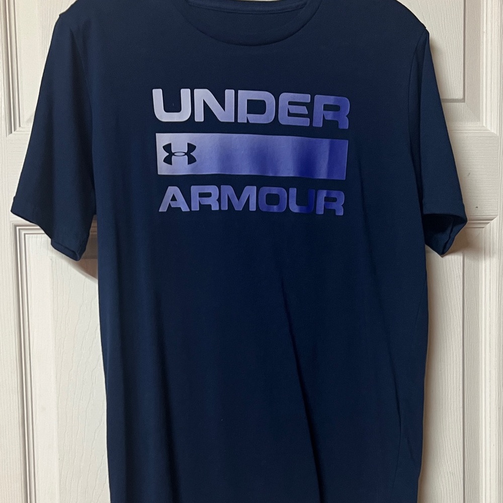 Under Armour Men's Navy Blue Short-Sleeve Logo Tee